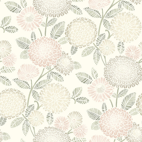 3125-72329 Zalipie Blush Floral Trail Wallpaper