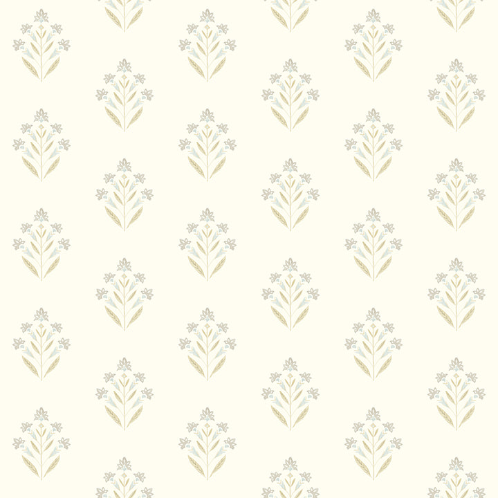 3125-72348 Kova Yellow Floral Crest Wallpaper – wallcoveringsmart