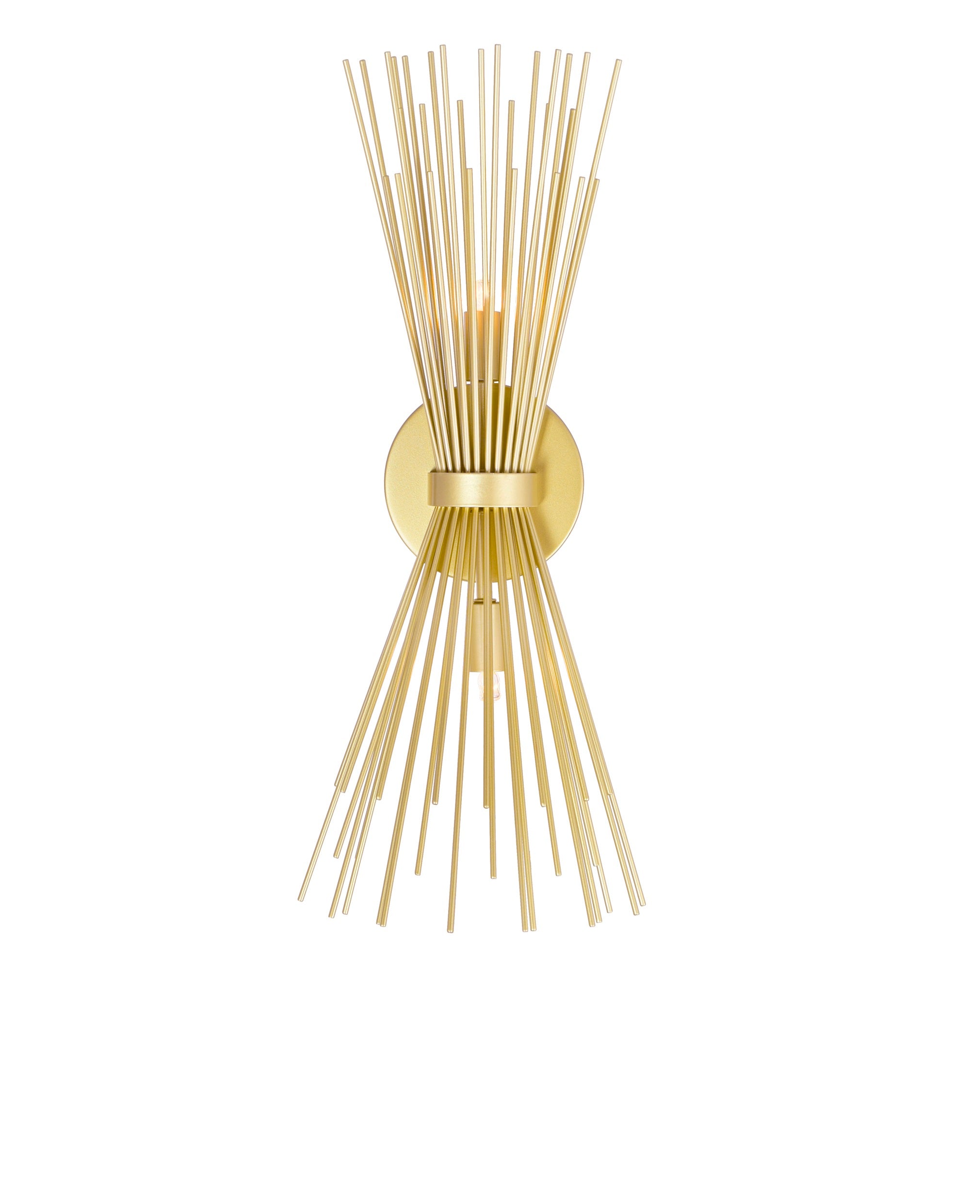 1034W8-2-620 Savannah 2 Light Wall Sconce With Gold Leaf Finish