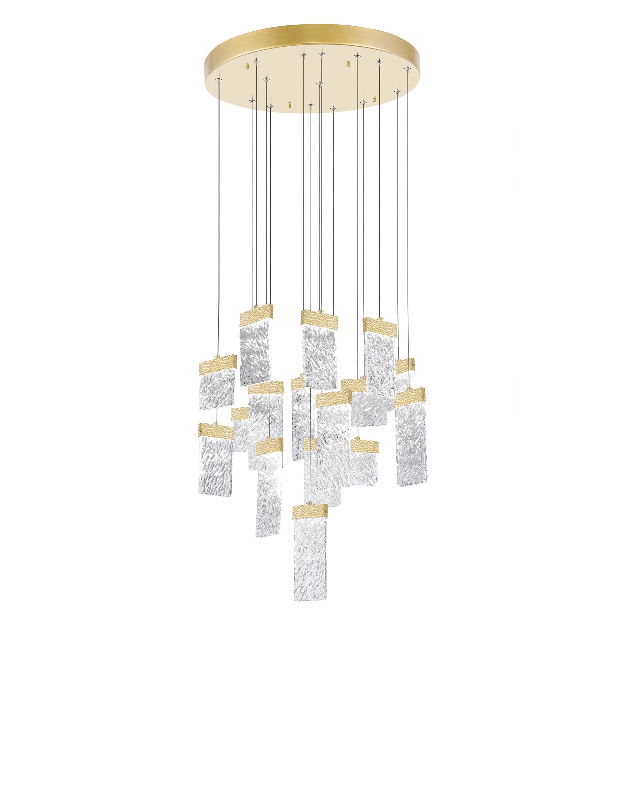 chandelierデスク 1090P32-16-620 Carolina LED Chandelier With Gold Leaf Finish