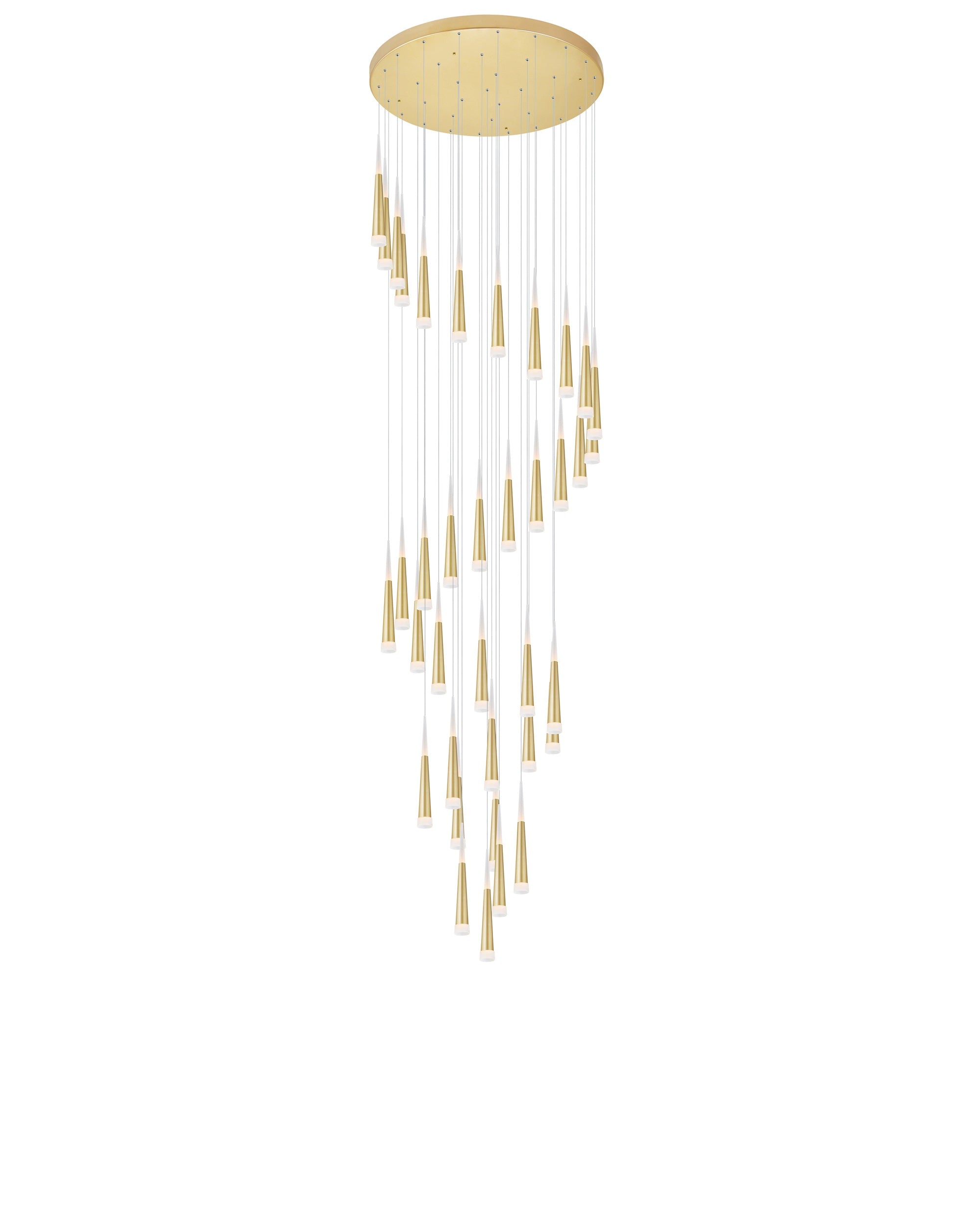 1103P40-36-602 Andes LED Multi Light Pendant With Satin Gold