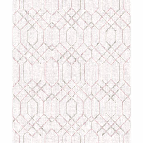 2838-AW87731 Lyla Pink Trellis Wallpaper