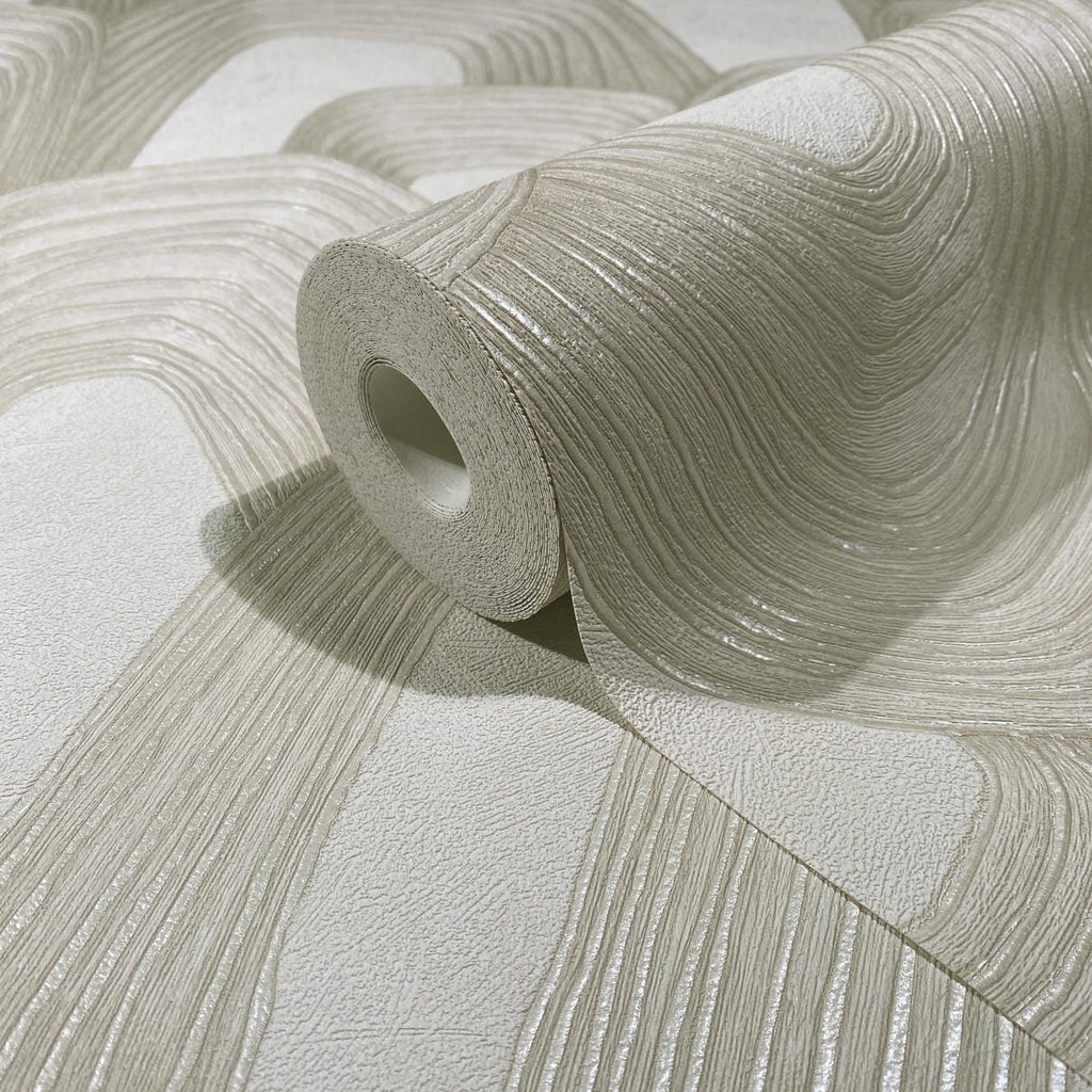 36428 Whisper Graphically Geometric Beige Wallpaper