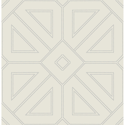 2973-87371 Voltaire Grey Beaded Geometric Wallpaper