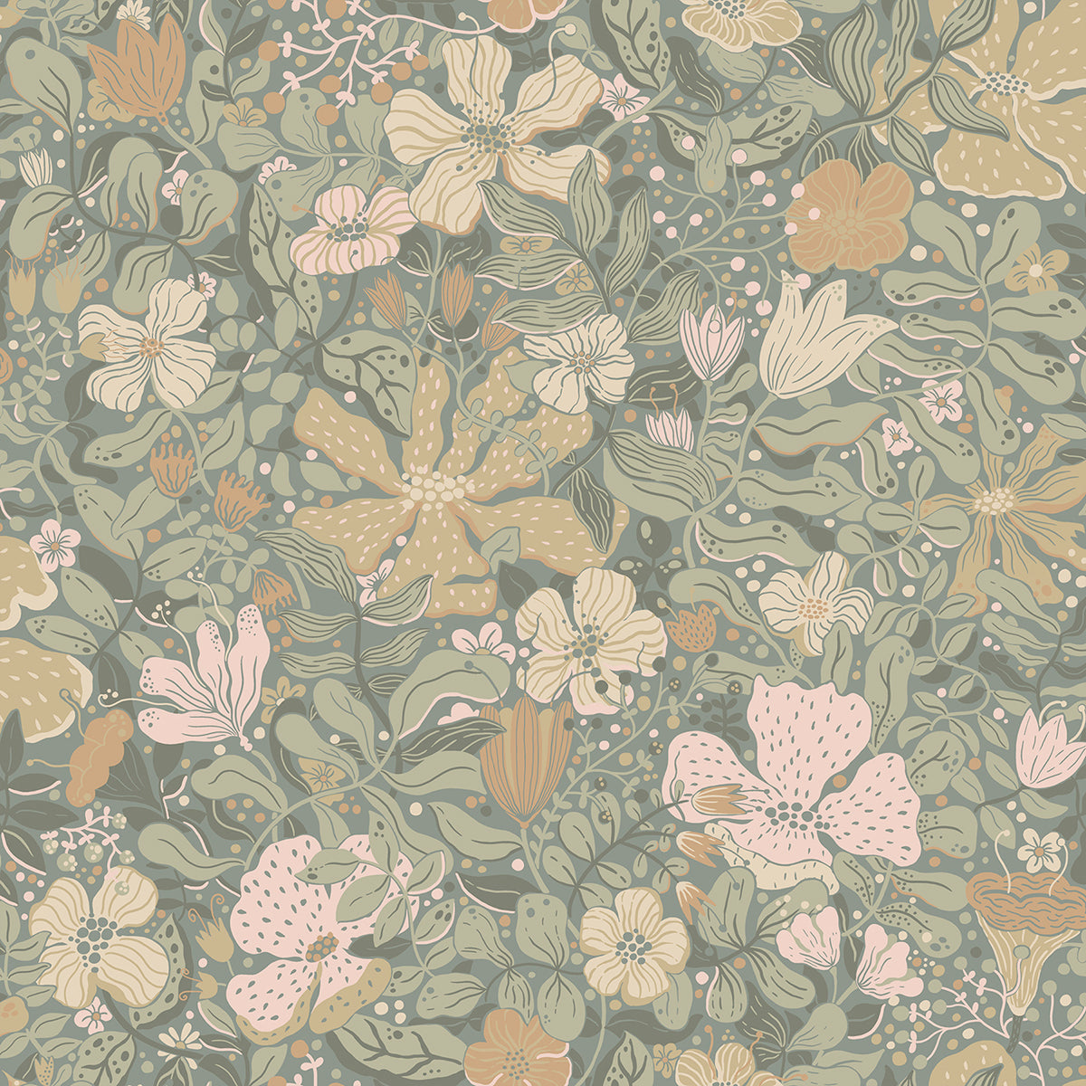 4111-63020 Midsommar Grey Floral Medley Wallpaper – wallcoveringsmart