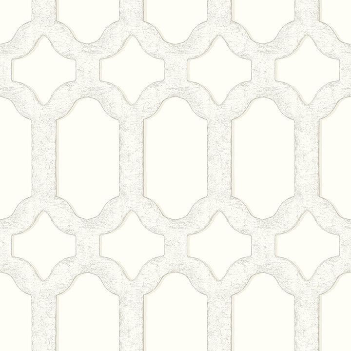 チャービルary④ 4134-72542 Chervil White Trellis Wallpaper – wallcoveringsmart