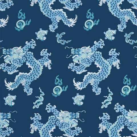 AT23181 Dragon Dance Navy Wallpaper