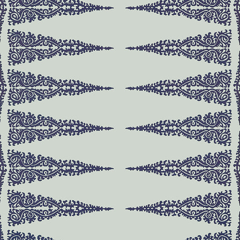 AT24548 Ellery Stripe Navy on Soft Teal Wallpaper