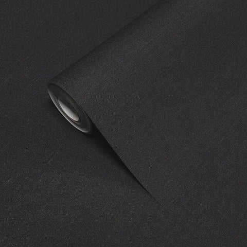 WM37178101 Black Contemporary faux fabric Textured wallcoverings plain modern Wallpaper