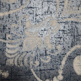 12402, LC7118 Blue silver metallic matte white damask Victorian natural real cork wallpaper 3D