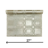 LC7154 Brass nickel gold metallic off white geo trellis square circle lines wallpaper