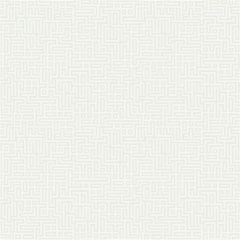 DC60930 Rockefellar Maze Geometric Off white Wallpaper