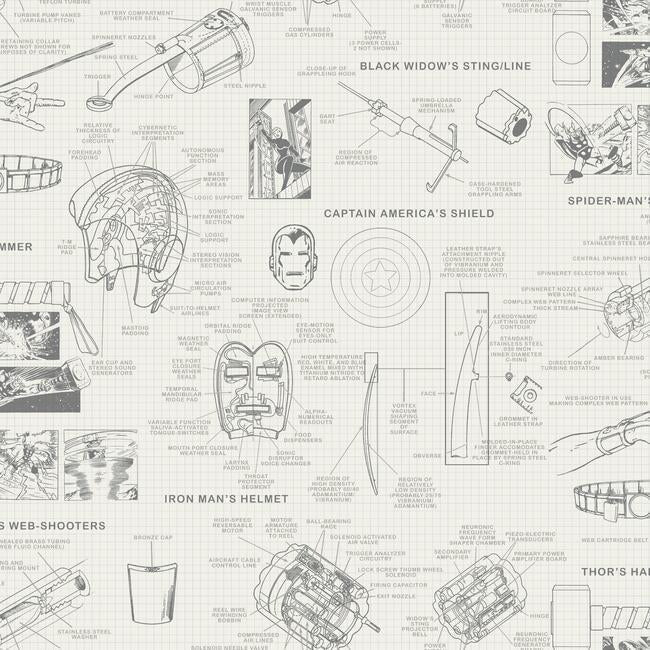 iron man helmet diagram DI0937 Marvels Heroes Schematics Wallpaper – wallcoveringsmart