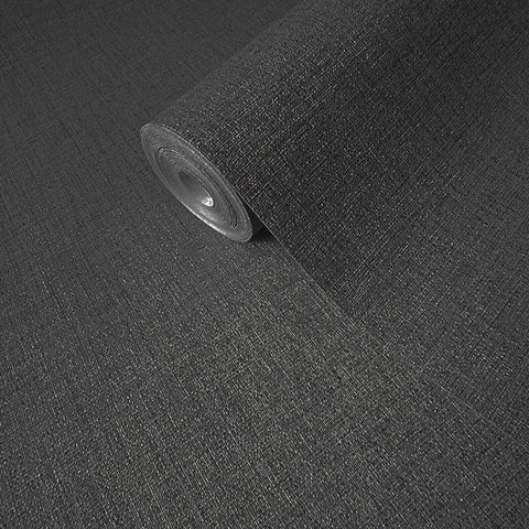 WM38529301 Dark gray faux fabric Textured wallcoverings plain contemporary Wallpaper rolls