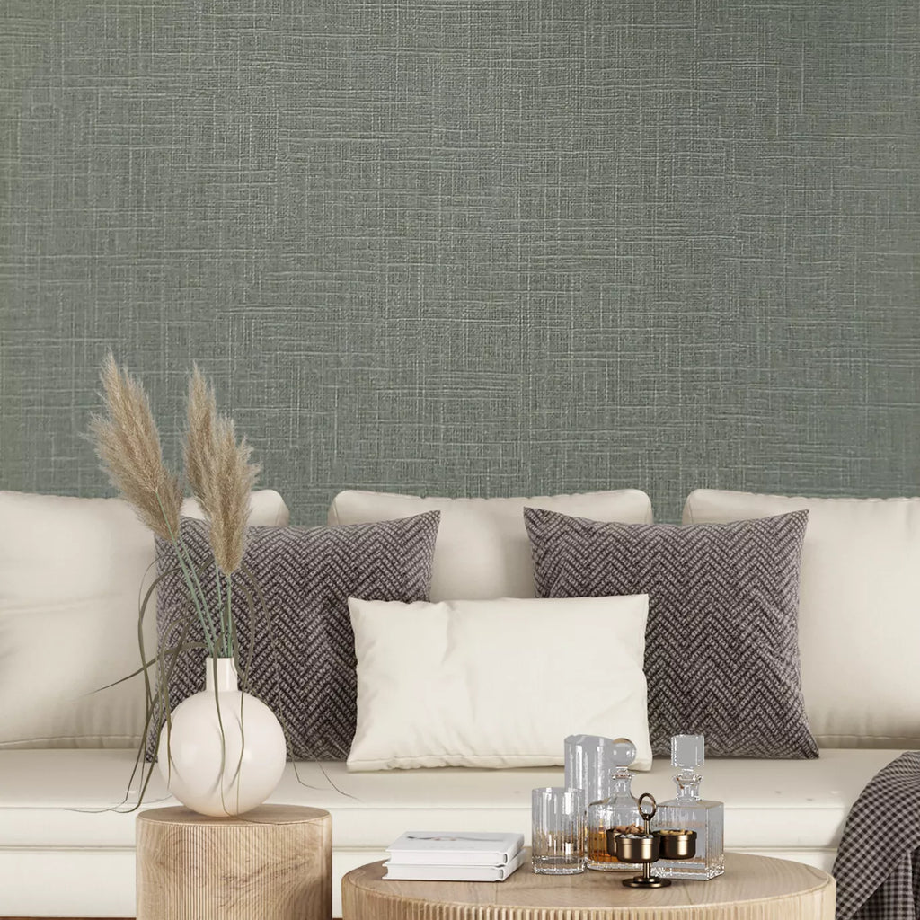 Picture of TS81907 Dark taupe heavy vinyl faux sackcloth textured plain contempor ...