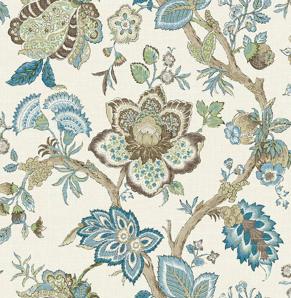 FC60406 Floral Leaf Bernadette Jacobean Wallpaper – wallcoveringsmart