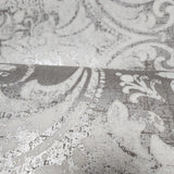 12410, LC7116 Gray silver metallic matte white damask Victorian natural real cork wallpaper 3D
