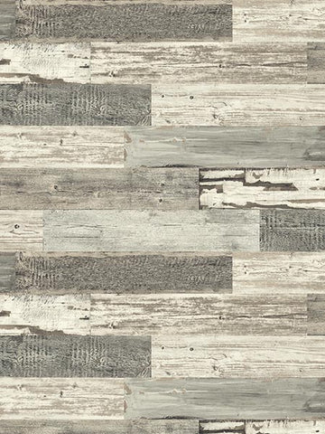 IR71500 Distressed Wood Tile Wallpaper