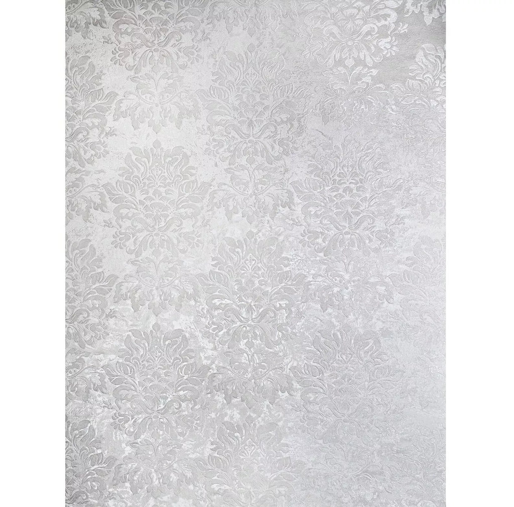 M13021 Cream off white Victorian big damask faux concrete plaster text ...