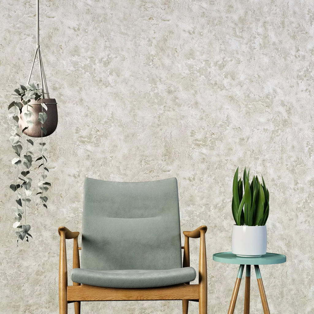 M13030 Ivory beige cream brass gold metallic faux plaster distressed t ...