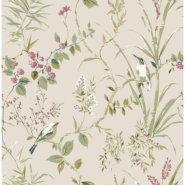 M1855 Mariko Neutral Botanical Wallpaper – wallcoveringsmart
