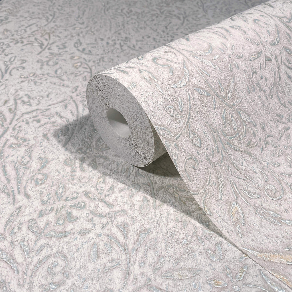 MA35529 Sculpted Floral Aqua Relief Wallpaper – wallcoveringsmart