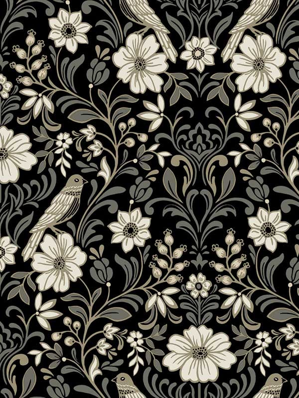 MF4742 Colette Black Wallpaper – wallcoveringsmart display picture 1
