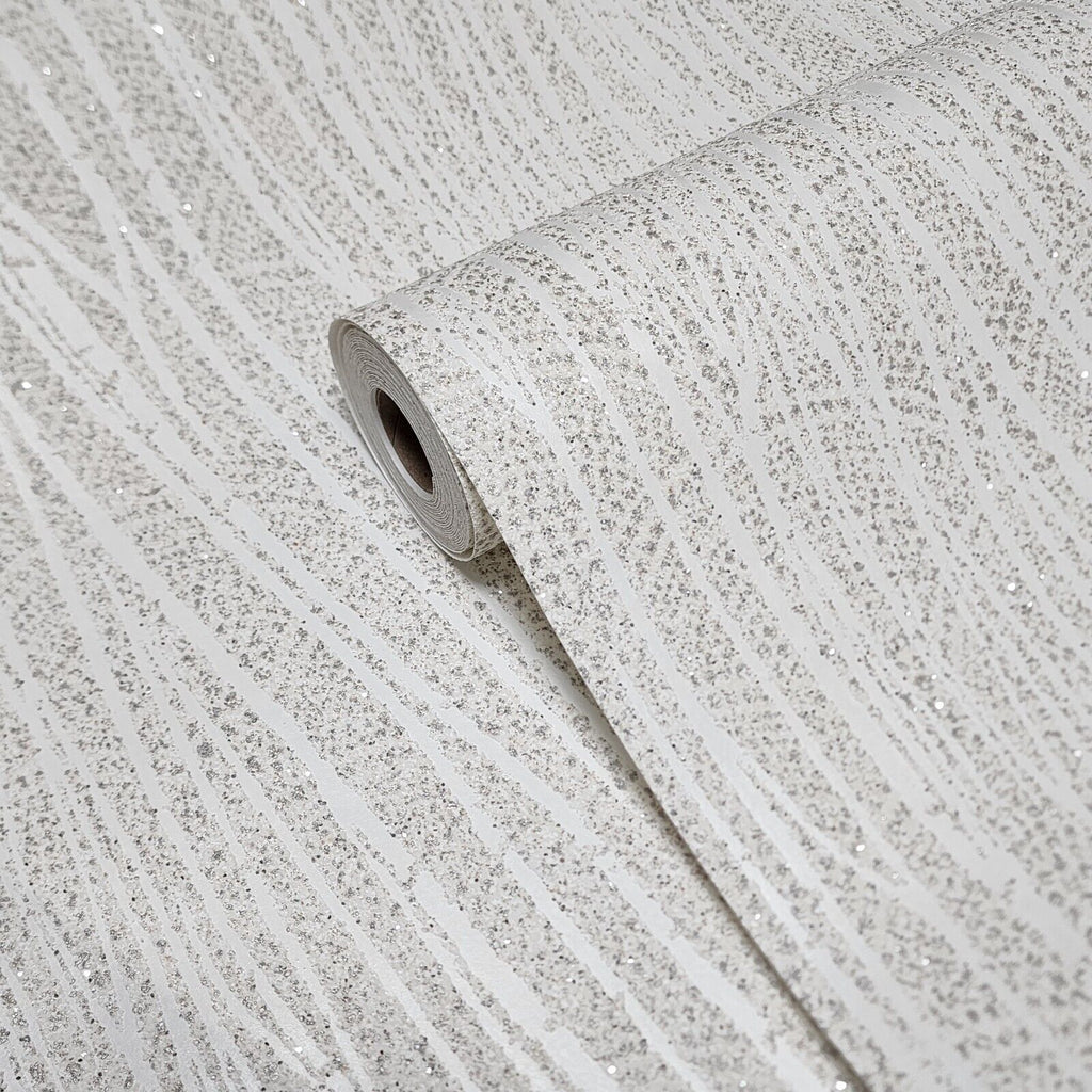 23006 Mica Vermiculite zebra textured off white Gray Arthouse