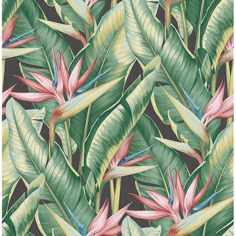 PS40201 Arcadia Pink Banana Leaf Wallpaper
