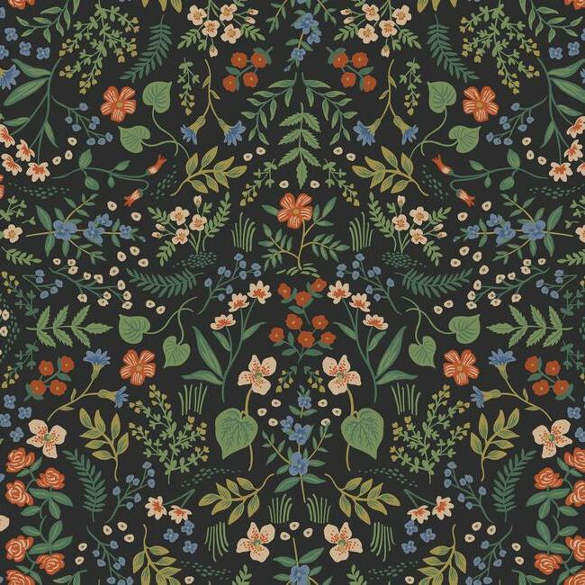 RI5158 Wildwood Black Multi Wallpaper Rifle Paper Co