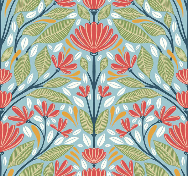 花柄フォトミューラル XXL2-022壁紙（ドイツ製） SC20604 Multi Carmela Folk Floral Wallpaper – wallcoveringsmart