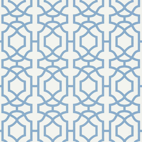 T13029 Alston Trellis Blue and White Wallpaper