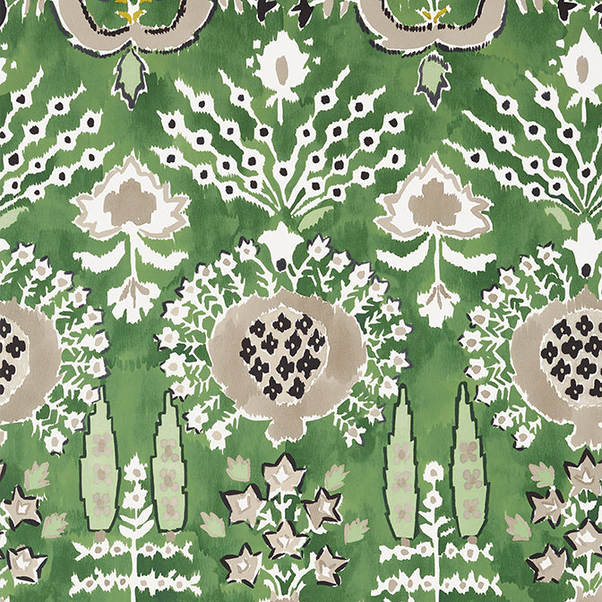 T16242 Mendoza Suzani Green Wallpaper – wallcoveringsmart