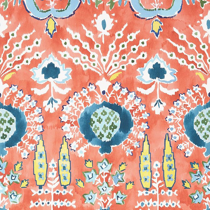 T16243 Mendoza Suzani Coral Wallpaper – wallcoveringsmart