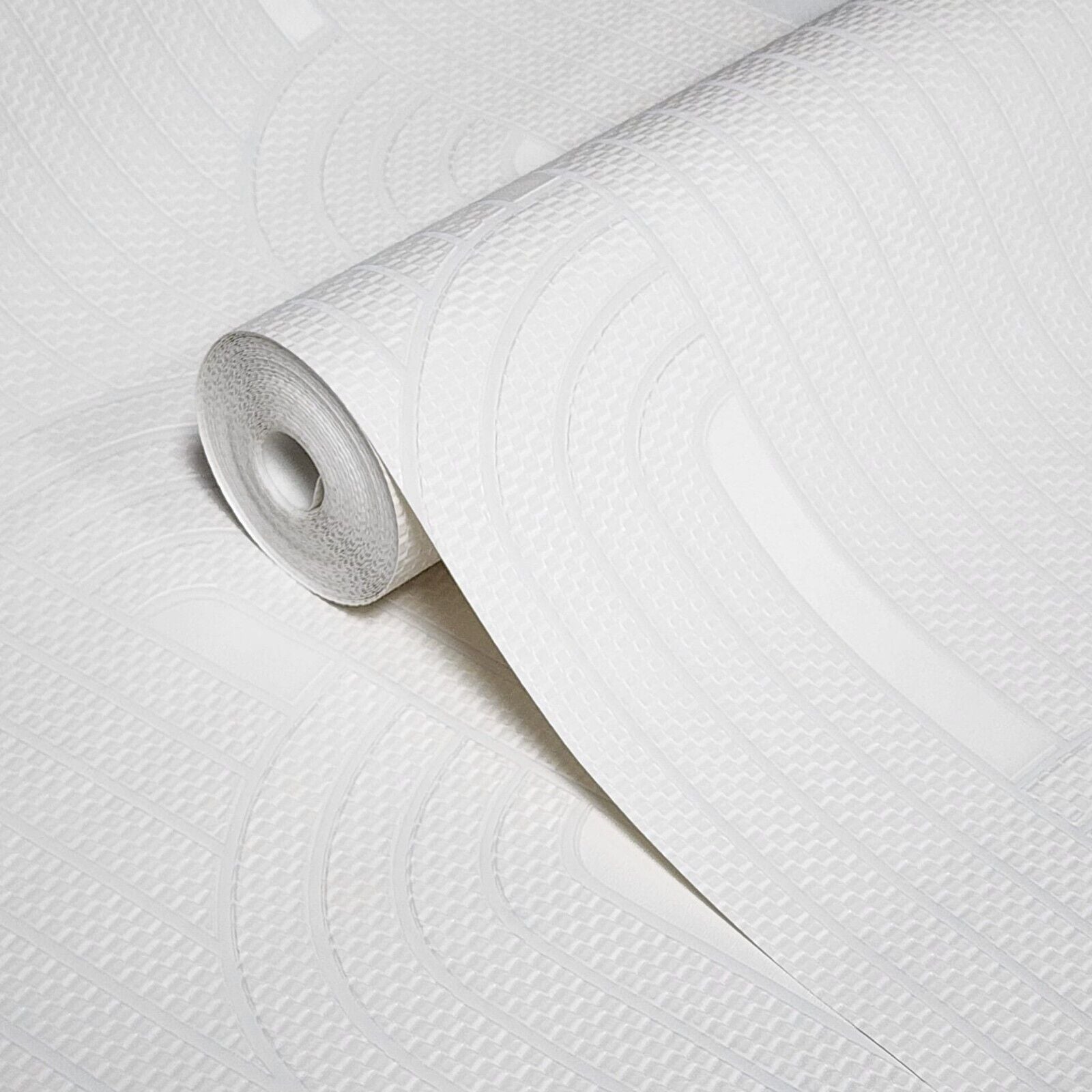 ✴︎Creamy✴︎ Z76024 Textured off white cream art deco lines faux fabric