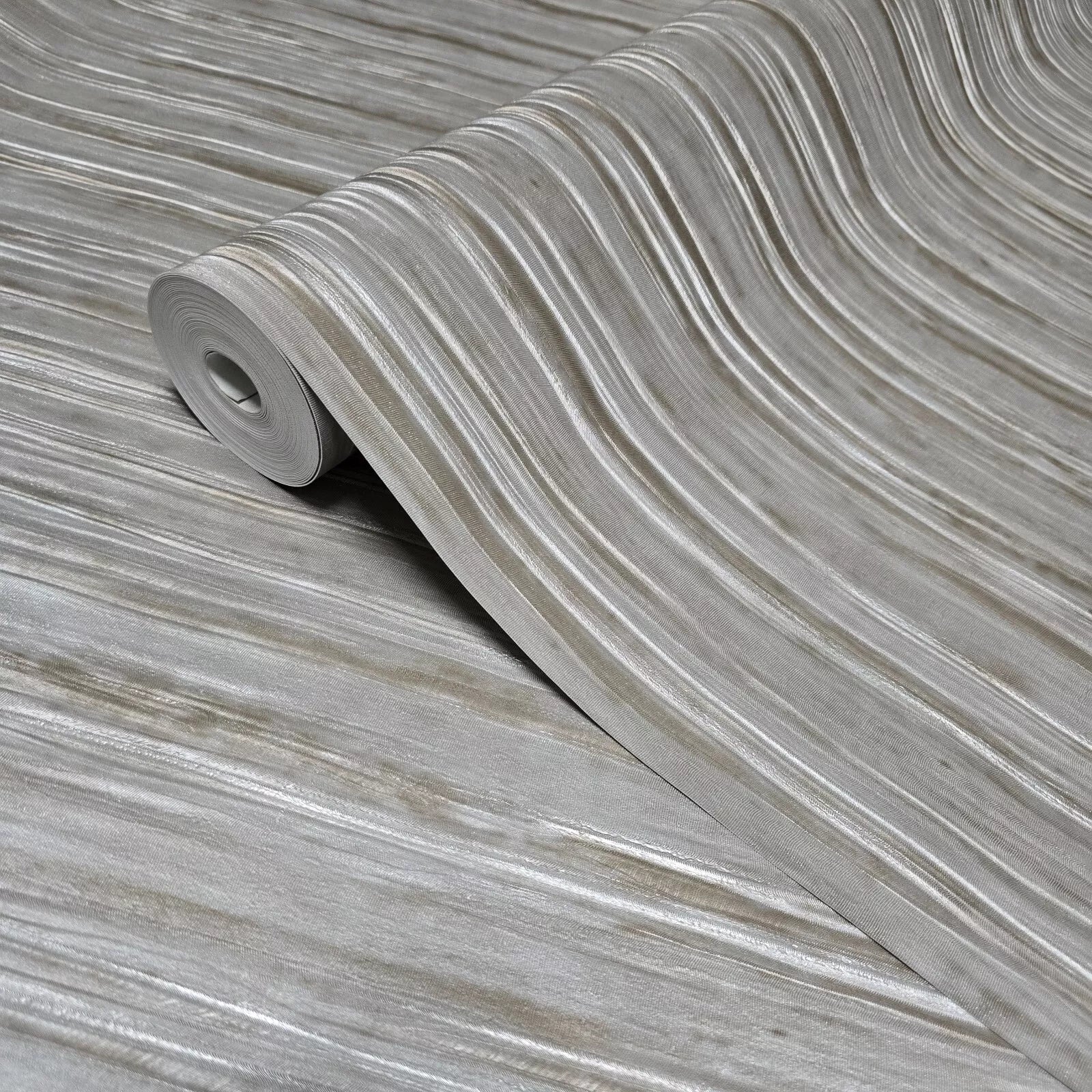 Z10944 Rustic silver metallic faux fabric textured Wallpaper