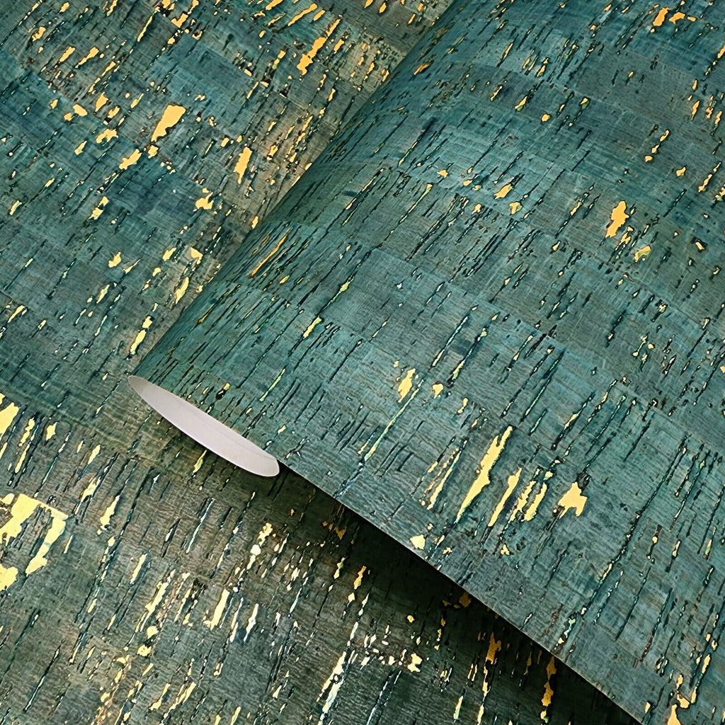 WM103401 Real Natural Cork Wallpaper Green Gold Metallic Striped Textu WM103401 Real Natural Cork Wallpaper Green Gold Metallic Striped Textu