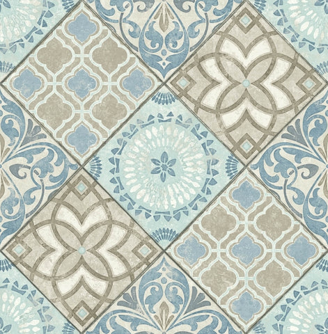 TP80305 Tile blue beige wallpaper