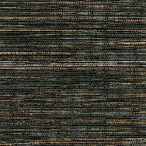 2732-80081 Kenneth James Brewster Natural Grasscloth Shandong Charcoal Ramie Wallpaper - wallcoveringsmart