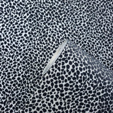 115020 Flocked White Black Spot Dot Animal cheetah Flock Wallpaper - wallcoveringsmart