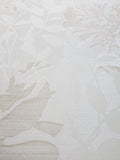 165047 Floral Peony Cream Beige Flock Wallpaper