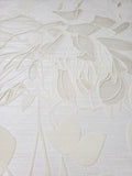 165005 Wallpaper off white Velvet flocked Textured tree leaves 3D