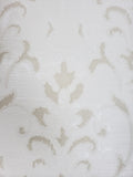165033 Flock White Cream Victorian Damask Wallpaper