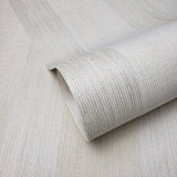 175006 Striped Ivory off White Gray Flock Stripes Wallpaper