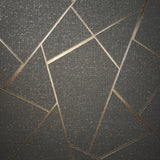 WM4228301 Wallpaper Gray Charcoal Black Metallic Textured Geometric Triangle Glitter - wallcoveringsmart