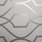 WM4199501 Wallpaper White Gray Silver Geometric Trellis Metallic 3D - wallcoveringsmart