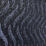 I243 Natural Mica Vermiculite charcoal Gray silver metallic wave lines Wallpaper