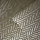 I241 Natural Mica Vermiculite taupe brass metallic wave lines Wallpaper - wallcoveringsmart