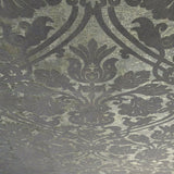 205015 Portofino Victorian Damask Flocked Gray Gold velvet Wallpaper