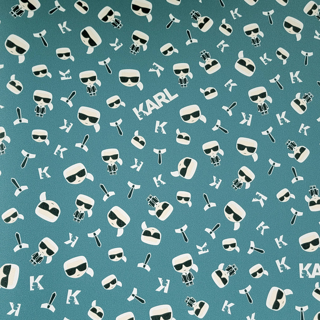 37843-1 Karl Lagerfeld Logo Ikonik Fashion Designer Blue Wallpaper